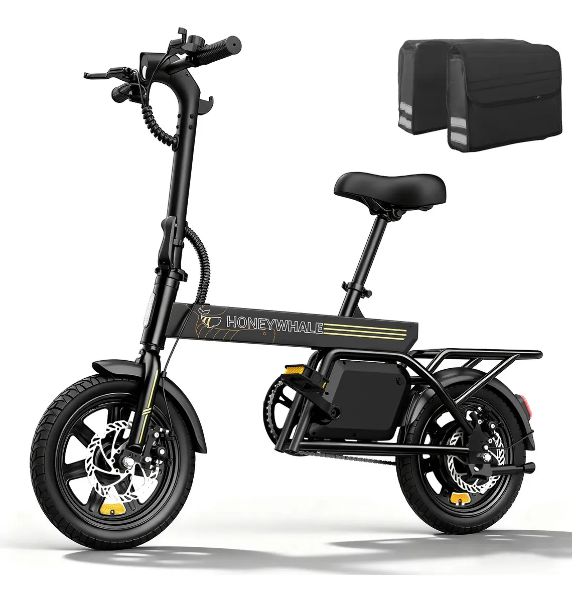 Bicicleta Elétrica Dobrável Honeywhale B20 440W, Aro 14, Autonomia de 35 km
