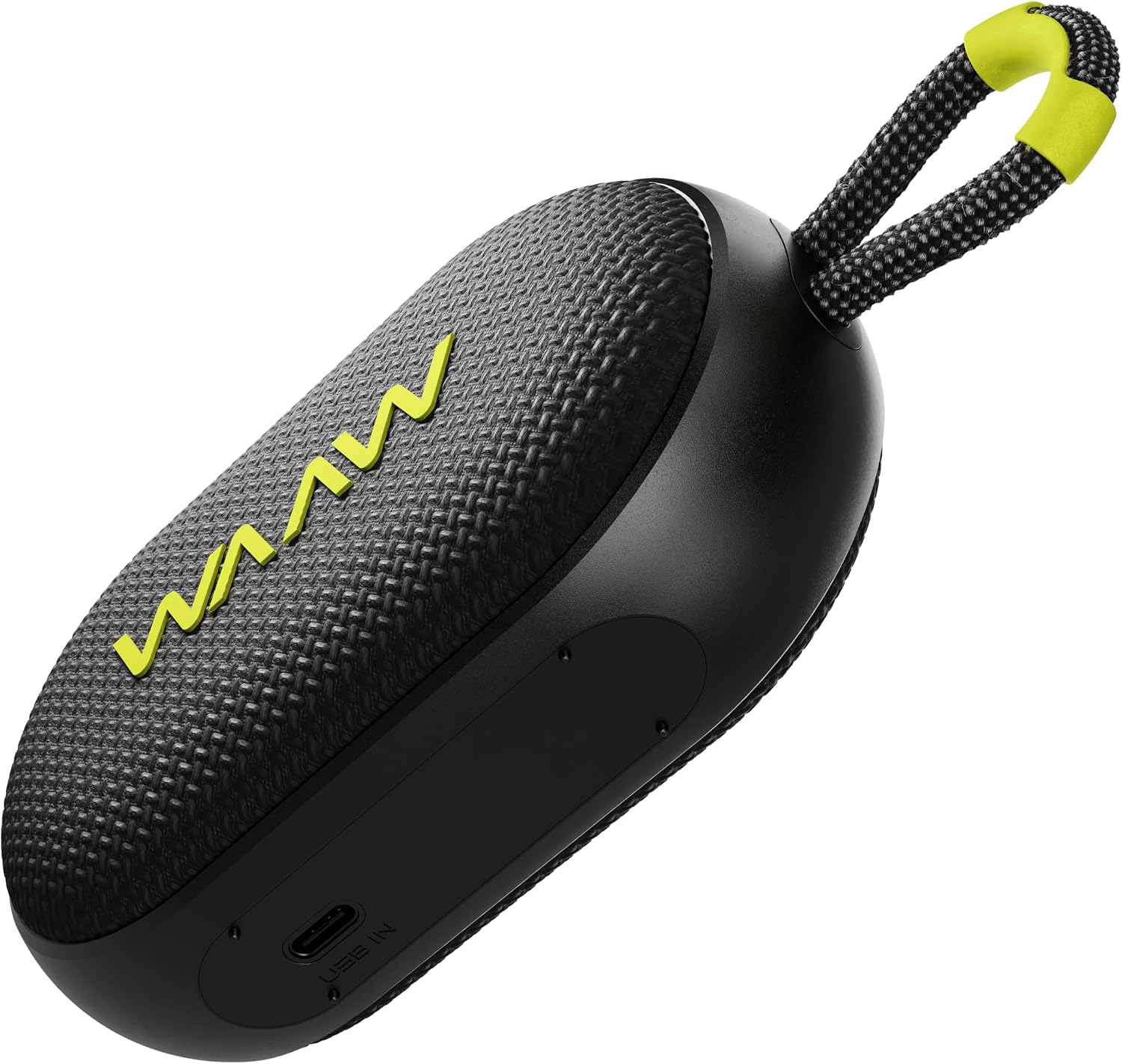 Caixa de som Bluetooth WAAW by Alok ME 110 preta e verde com alça