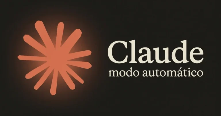 Modo automático do Claude: logo do Claude, da Anthropic, ao lado do texto modo automático, que virou padrão no Claude...