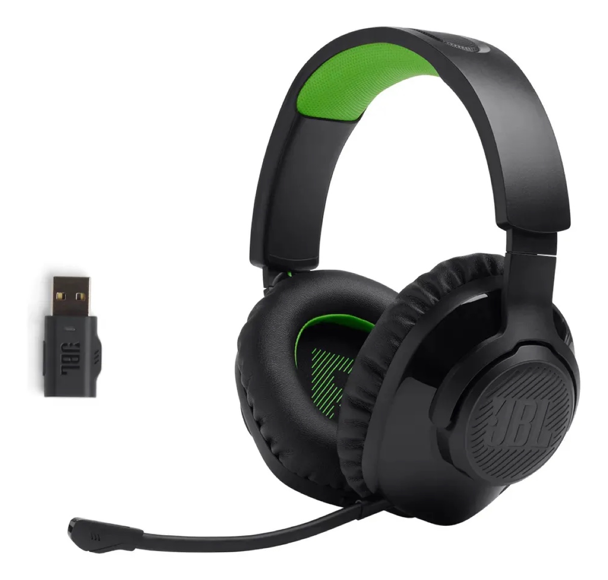 Headset gamer sem fio JBL Quantum 360X preto com microfone e dongle USB - JBL