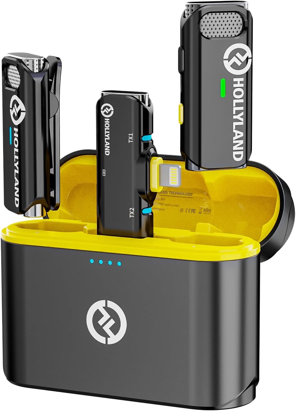 Microfone de Lapela Sem Fio Hollyland Lark C1 Duo para iPhone (Lightning, 2 Transmissores)