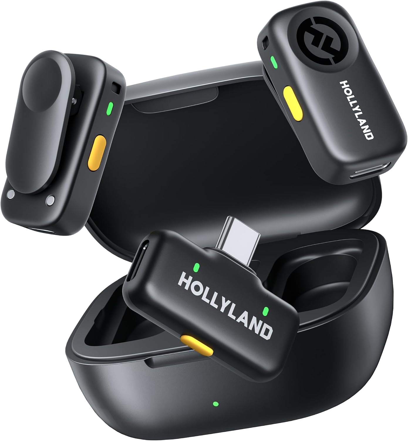 Microfone de Lapela Sem Fio Hollyland Lark A1 Duo USB-C Preto