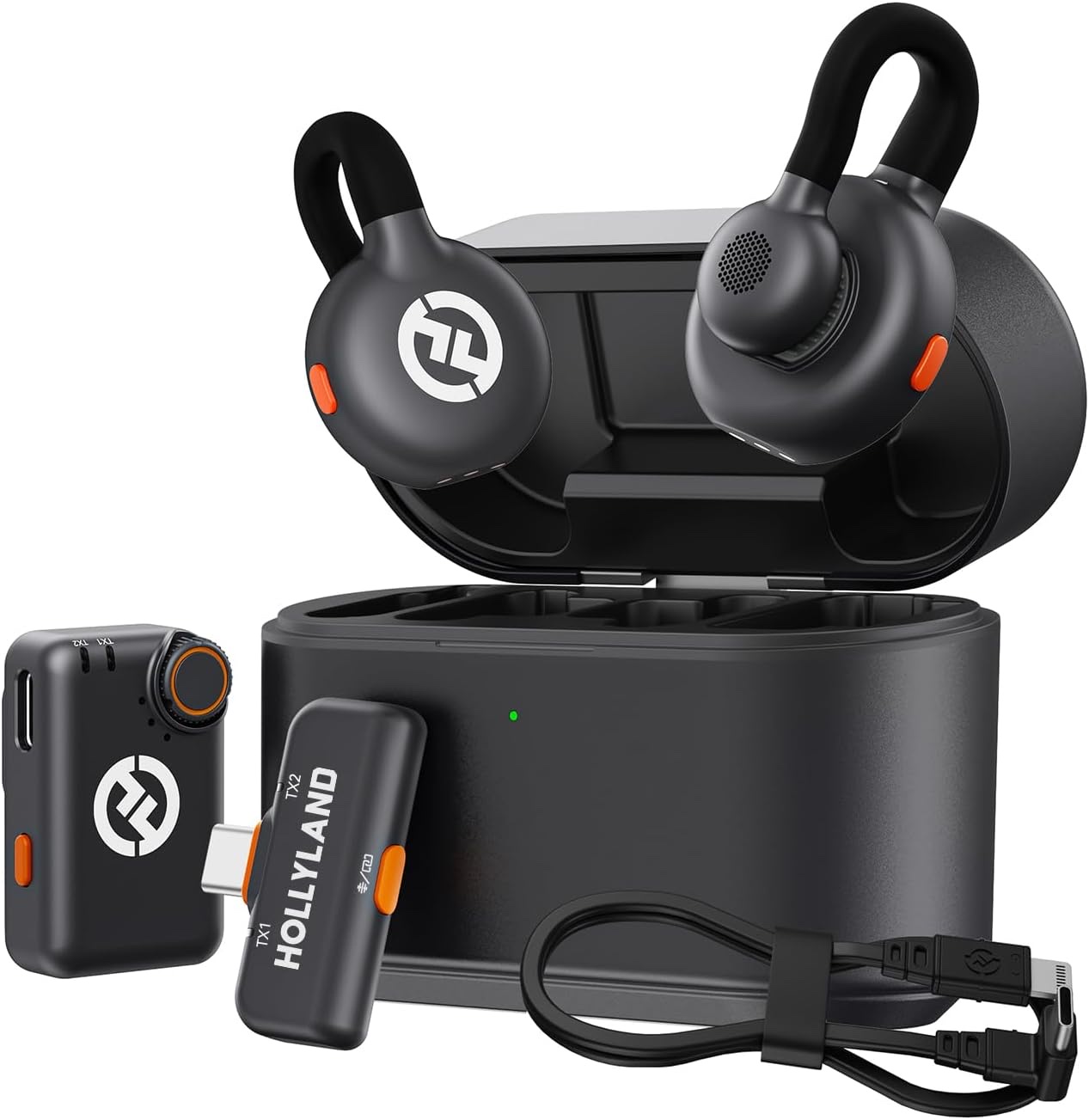 Microfone de Lapela Sem Fio Hollyland Lark M2S Combo (Receptor de Câmera + USB-C)