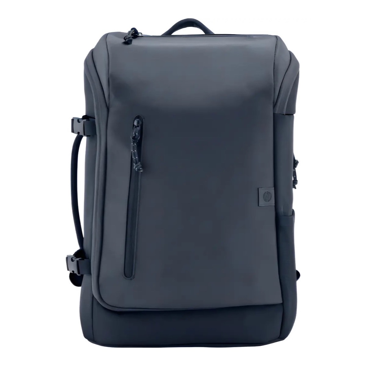 Mochila HP Travel 25 litros 6B8U4AA cinza para notebook de 15,6 polegadas, vista frontal em fundo branco