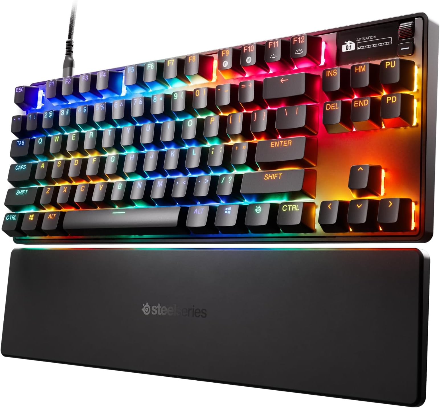 Teclado magnético SteelSeries Apex Pro TKL Gen 3 preto com tela OLED e RGB - SteelSeries